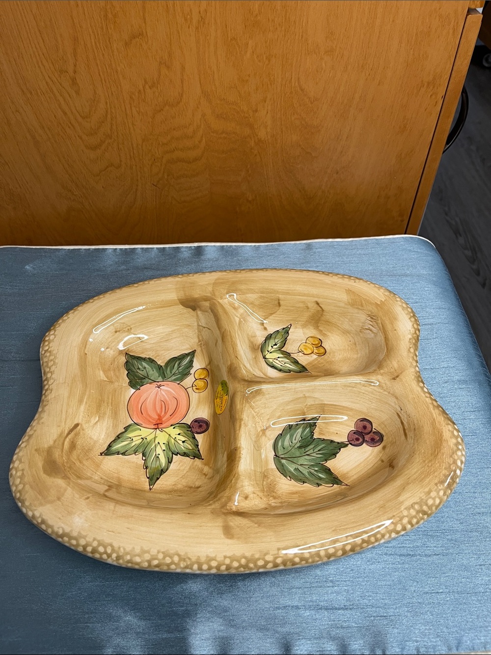 NIB Via Veneto Collection Italian Design Fruit Divided Plate Serving Dish
